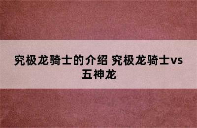 究极龙骑士的介绍 究极龙骑士vs五神龙